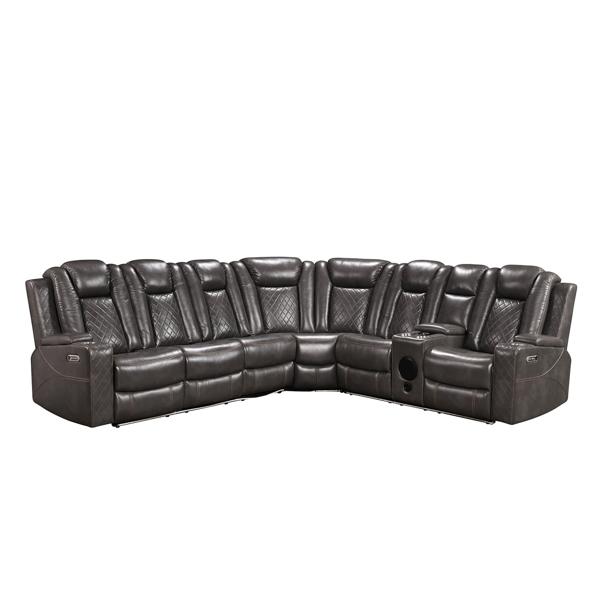 Power Recliner Sectional MC2855B Gray