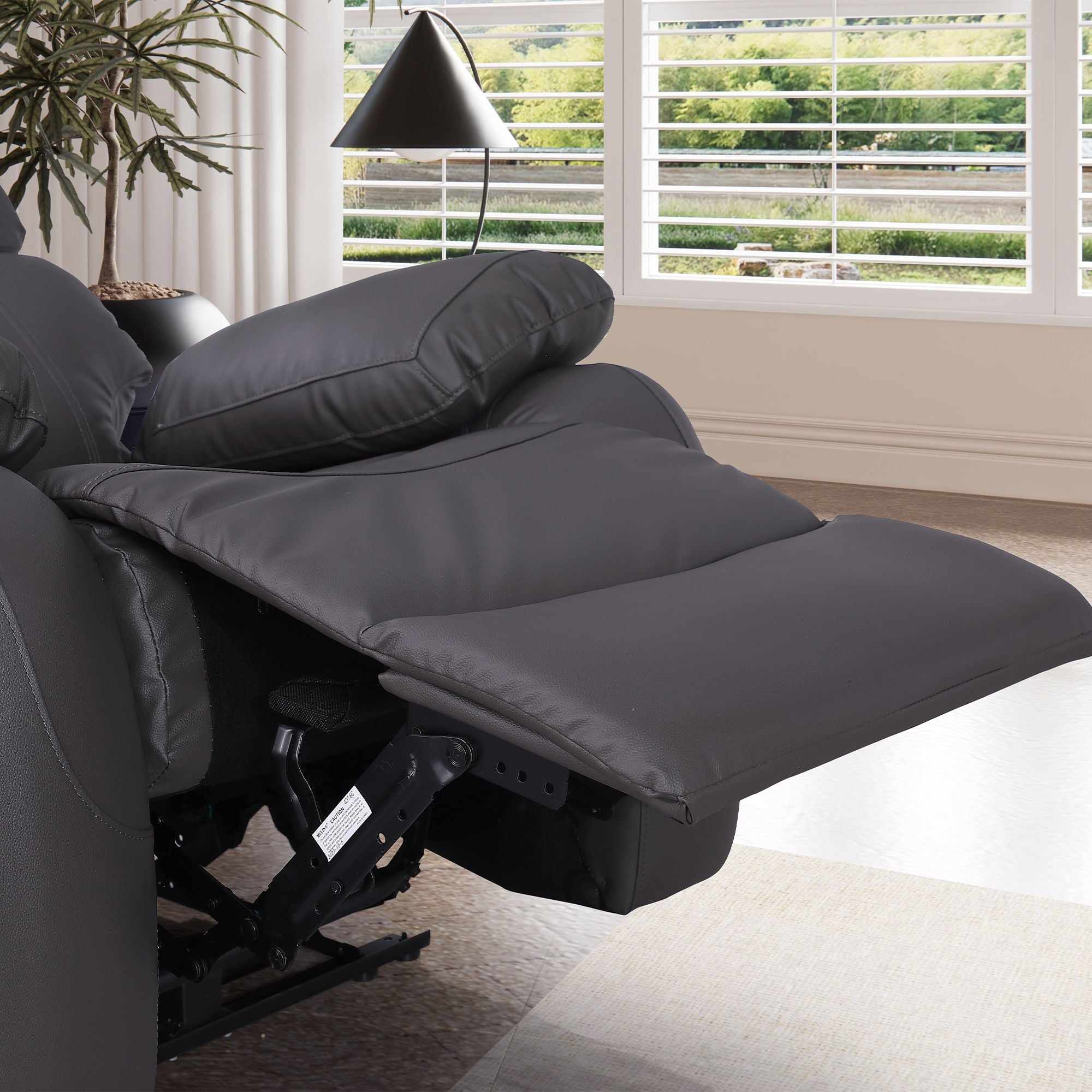 power recliner sofa USB control and reclining features for retail furniture showroom