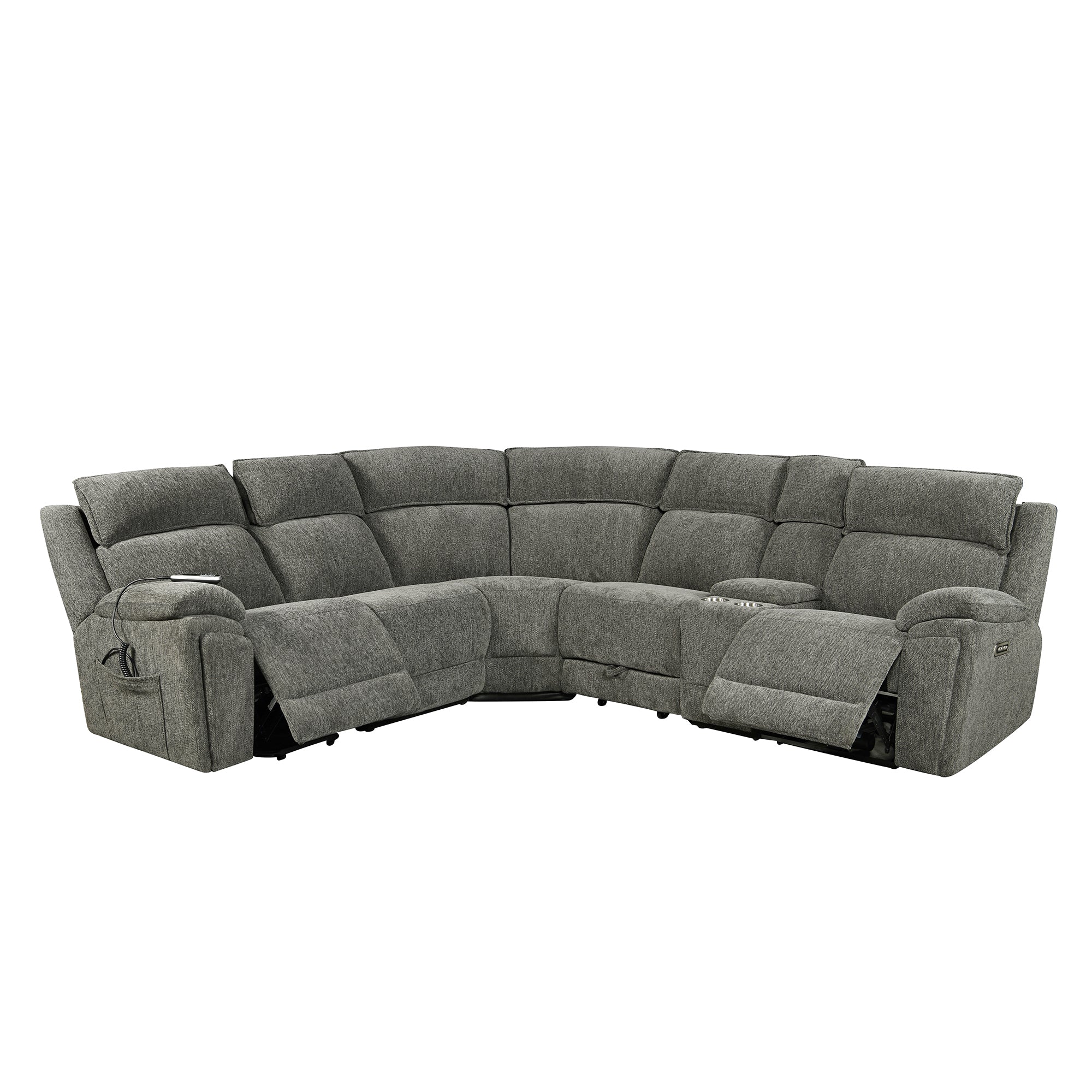 Power Recliner Sectional Fabric Sofa MC3020 Gray