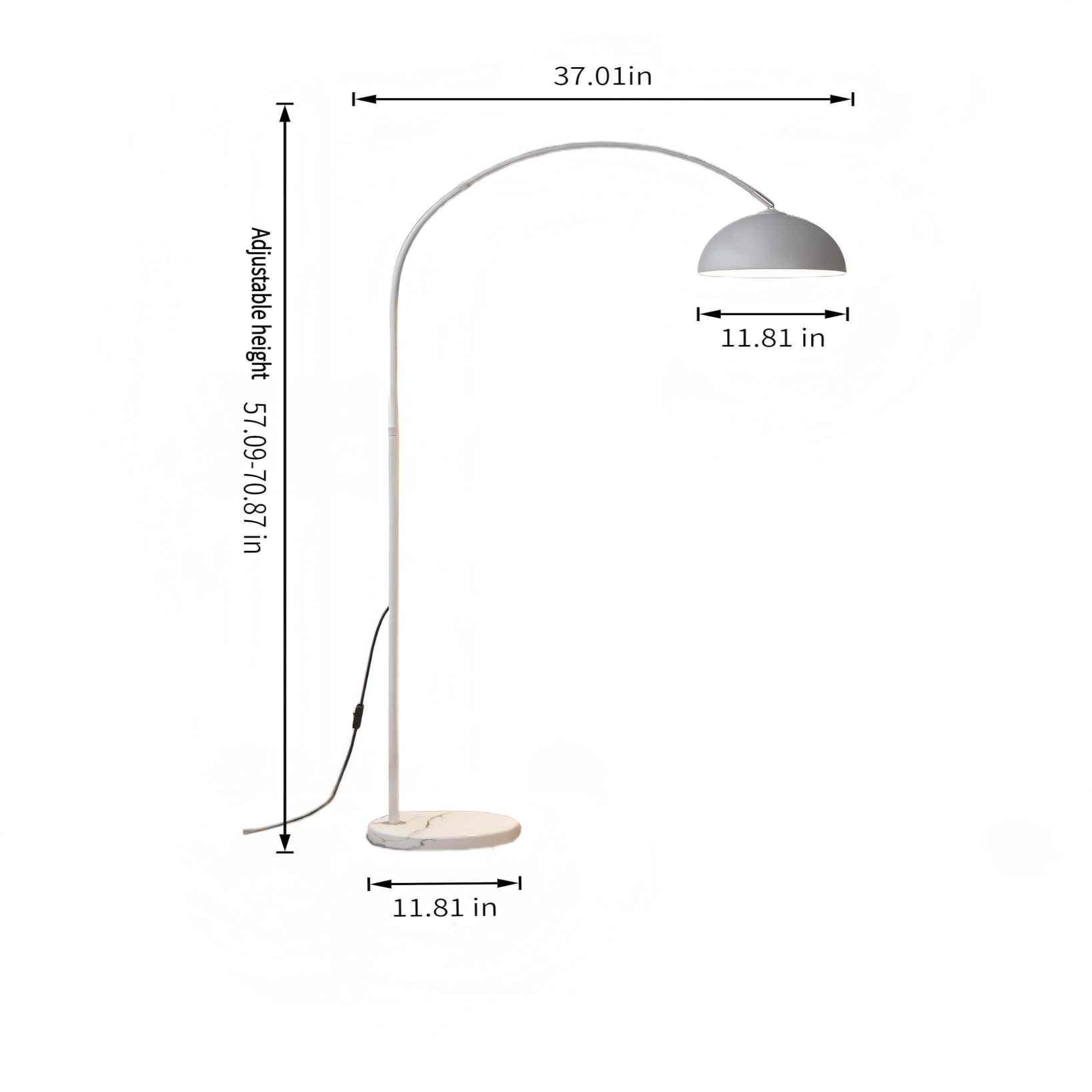 White Arc Floor Lamp: Soft-globe Nordic style for living rooms and bedrooms.