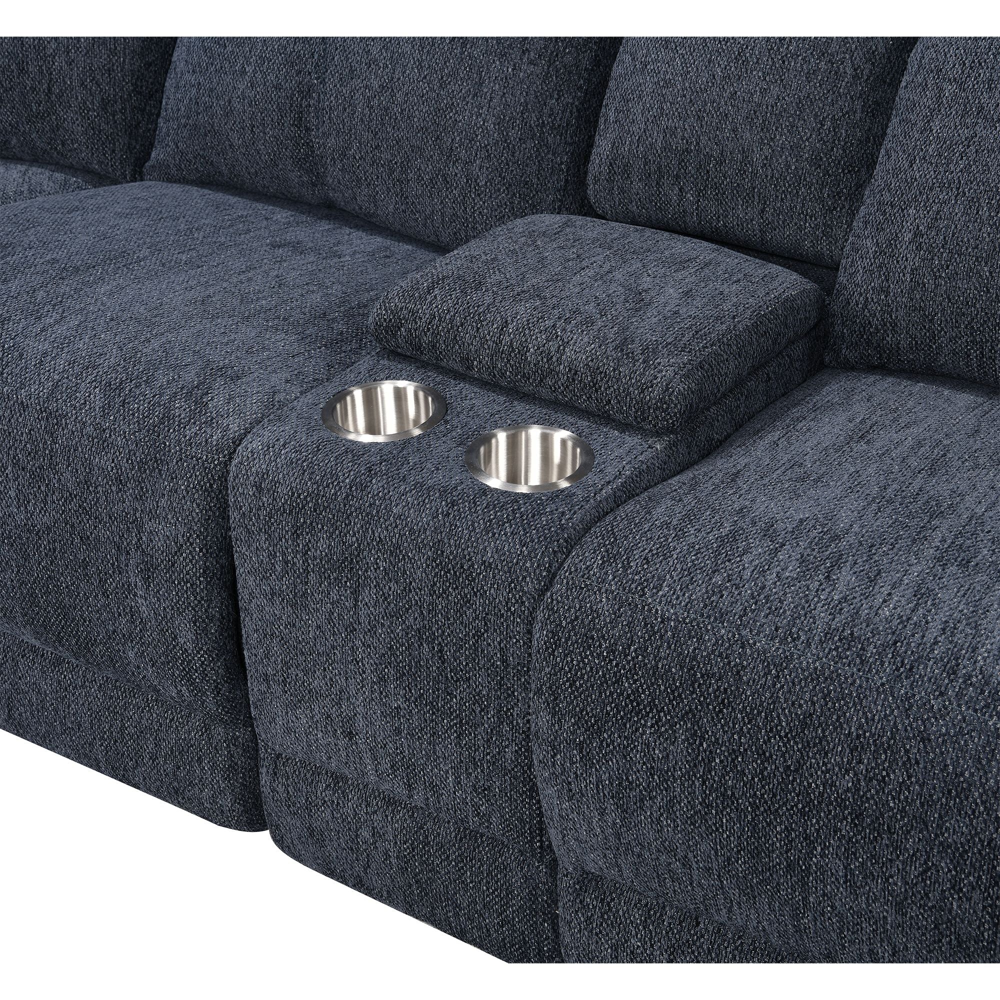 Power Recliner Sectional Fabric Sofa MC3020 Blue