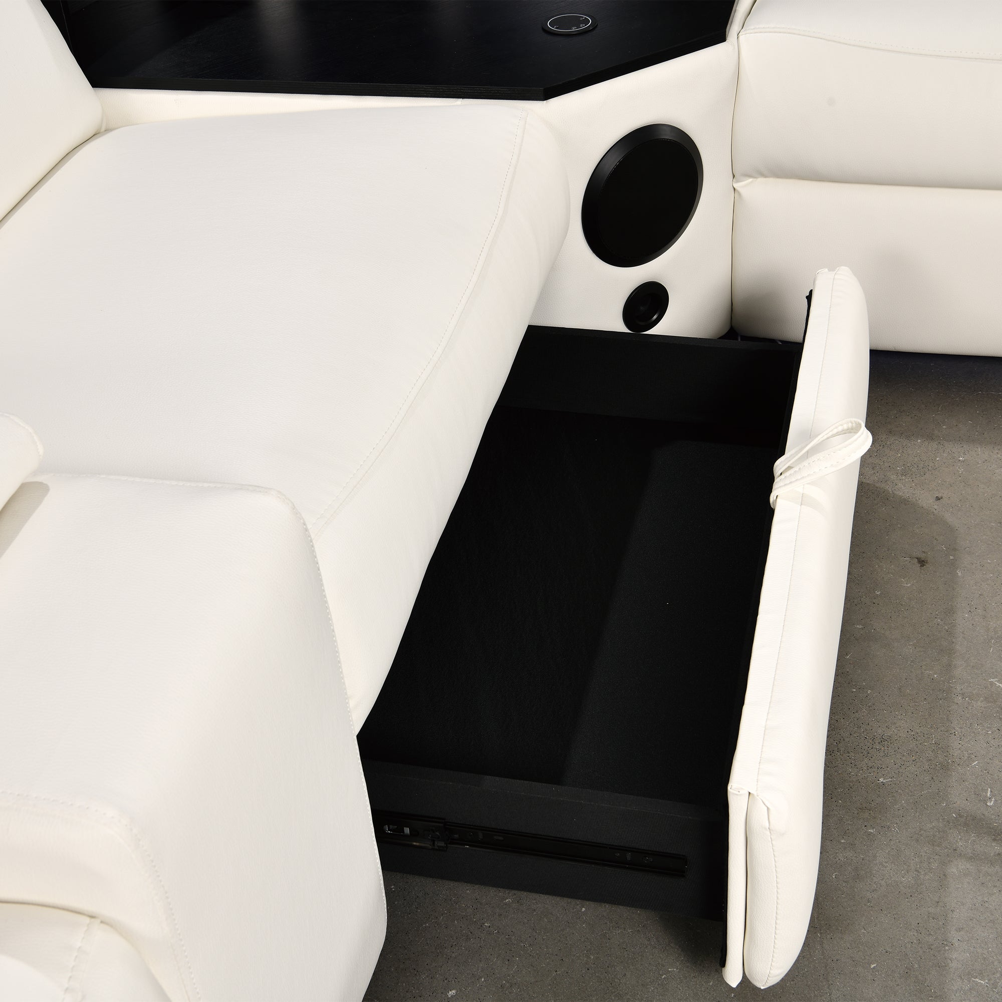 Power Recliner Air Leather Sectional MC3028A White