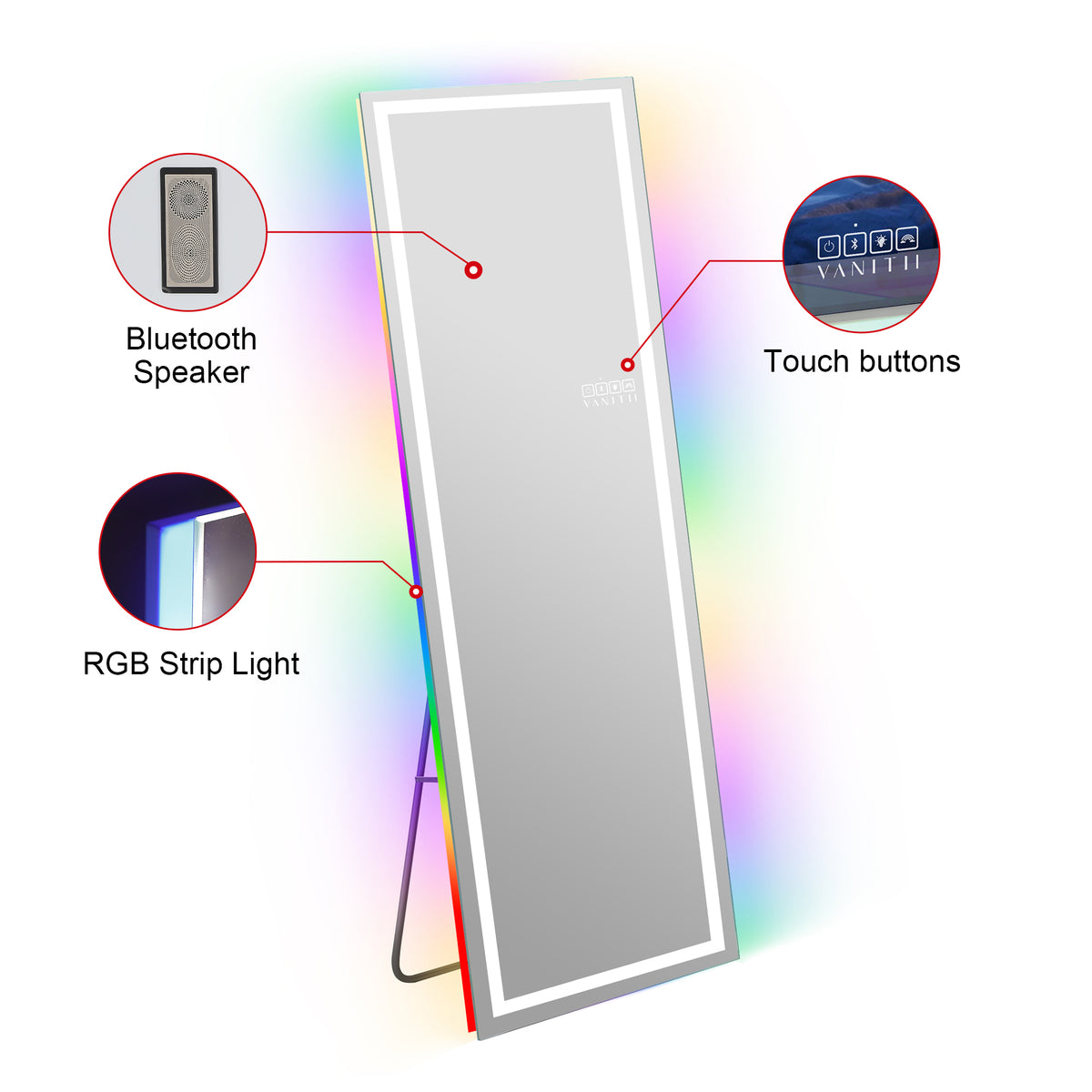 Luxury LED Vanity Mirror Pro | Smart Touch & Bluetooth