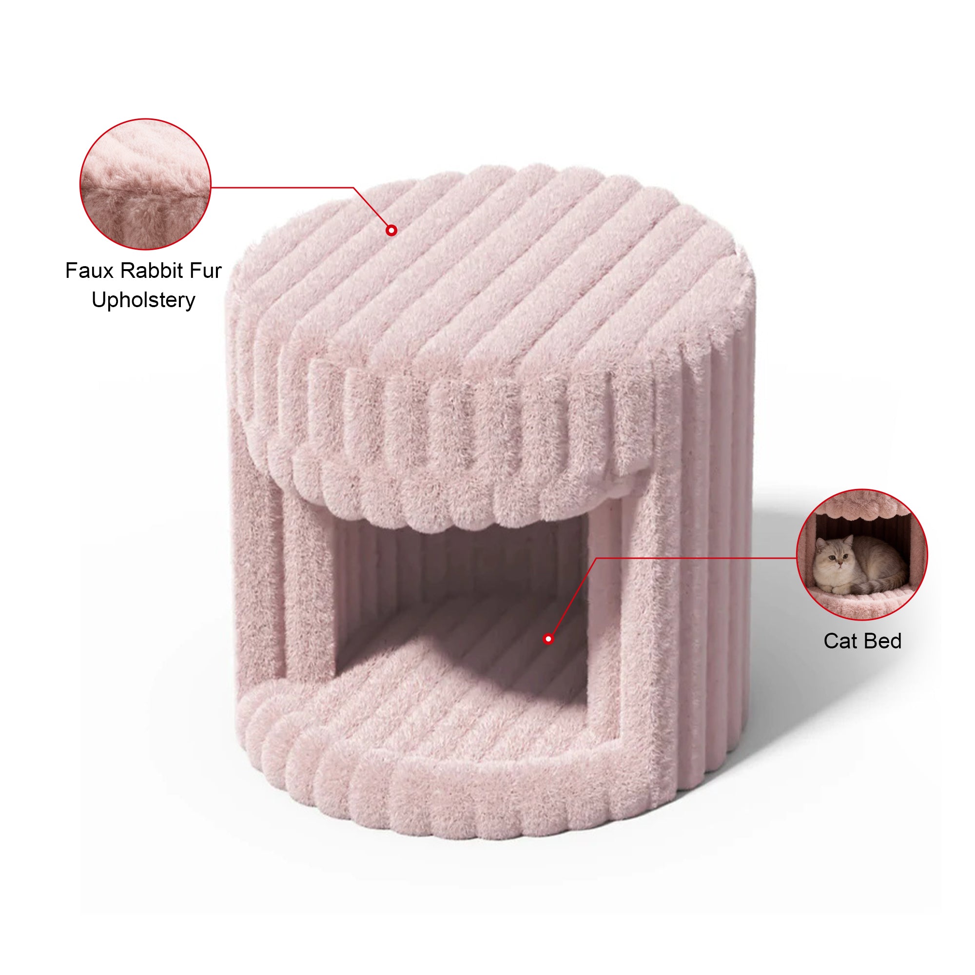 VANITII Super Soft Rabbit Hair Cat Bed