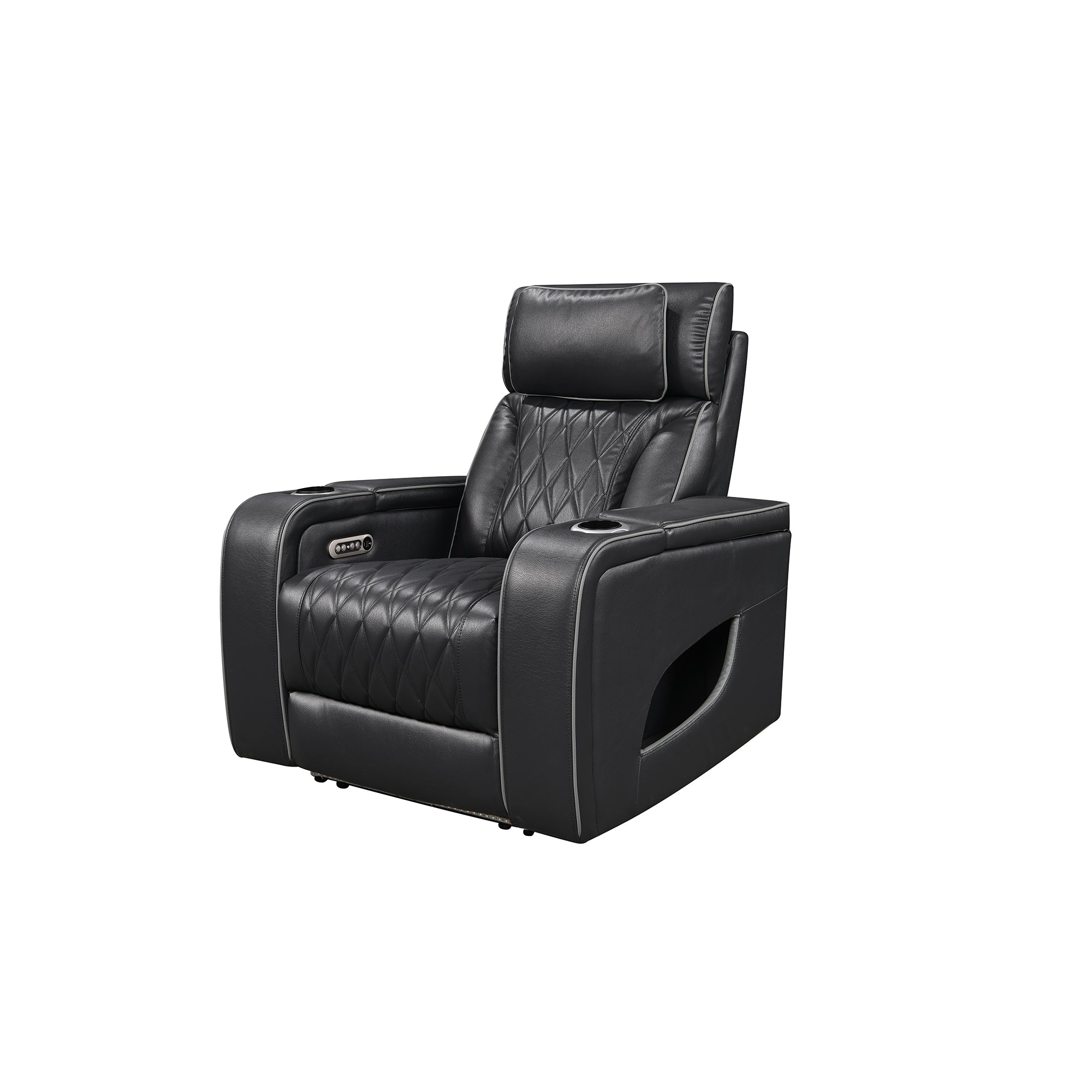 Jessie Power Recliner Chair - Modern Black Leather Armchair