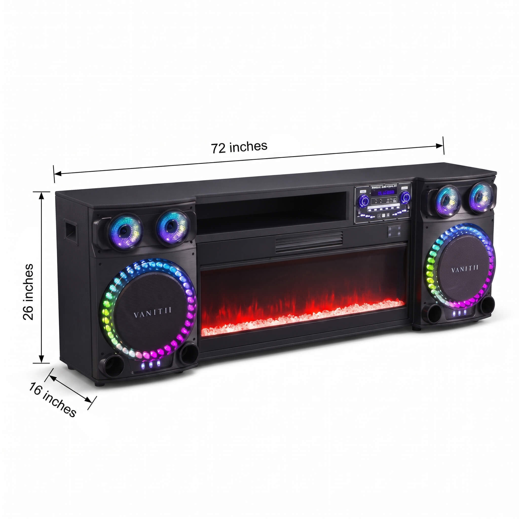 VANITII Smart Fireplace TV Stand & Sound Station