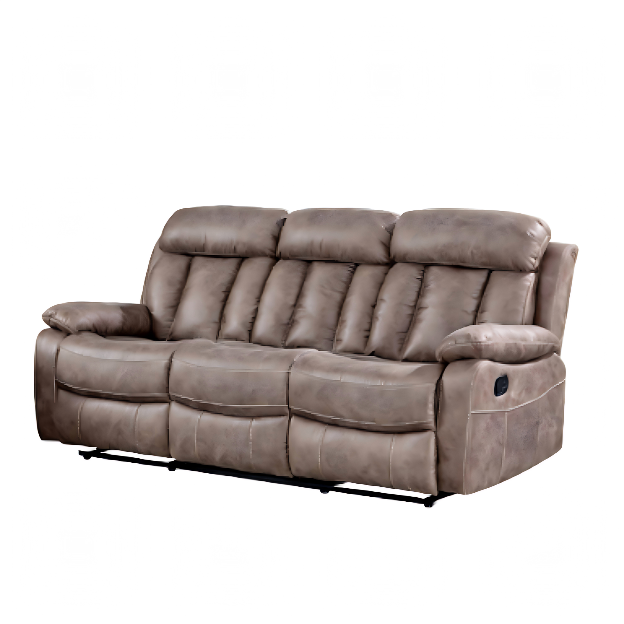 Kael Power Recliner & 3-Seater Sofa Set, Breathable Leather with Side Armrest Storage, Rustic Home Theater Seating