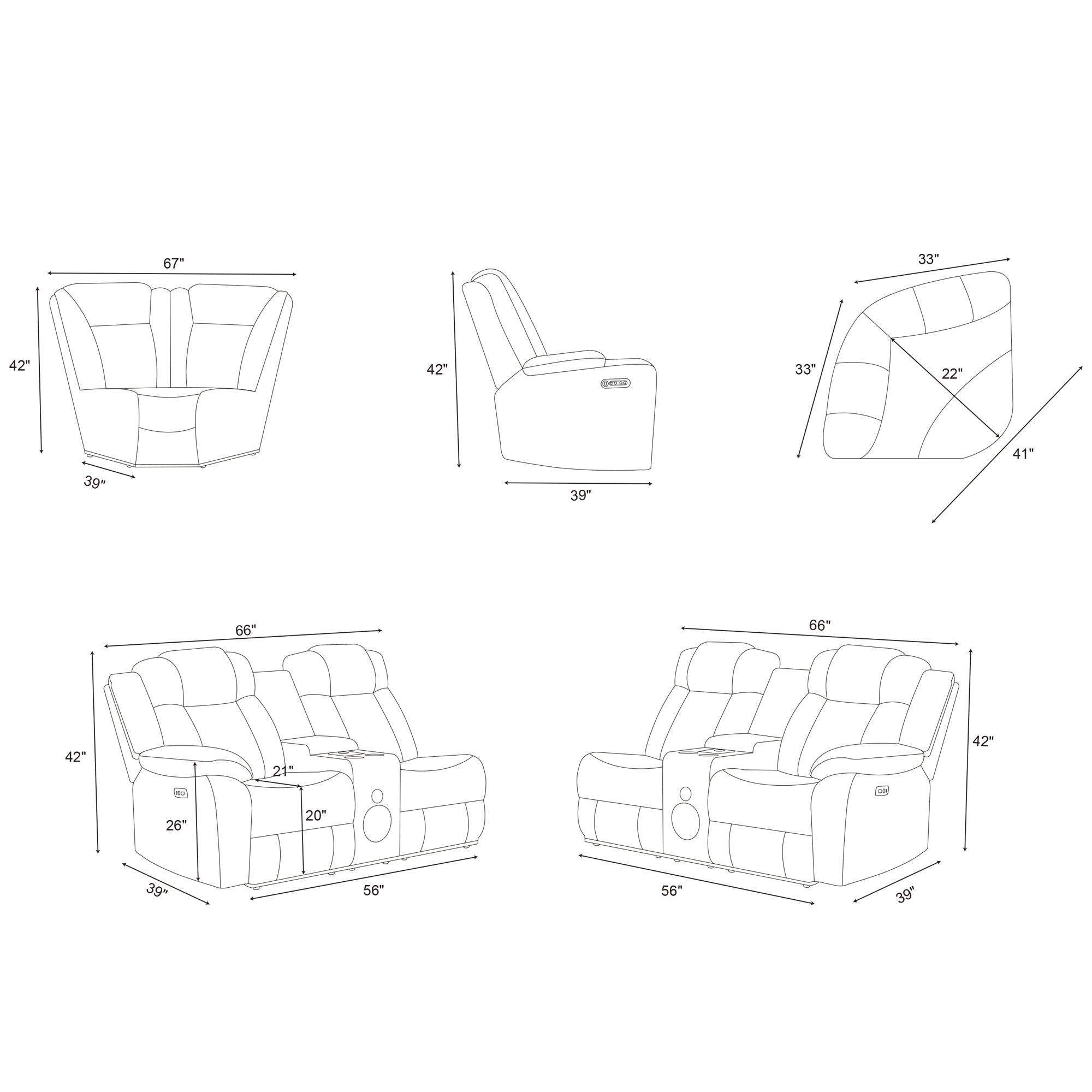 Power Recliner Sectional MC2935