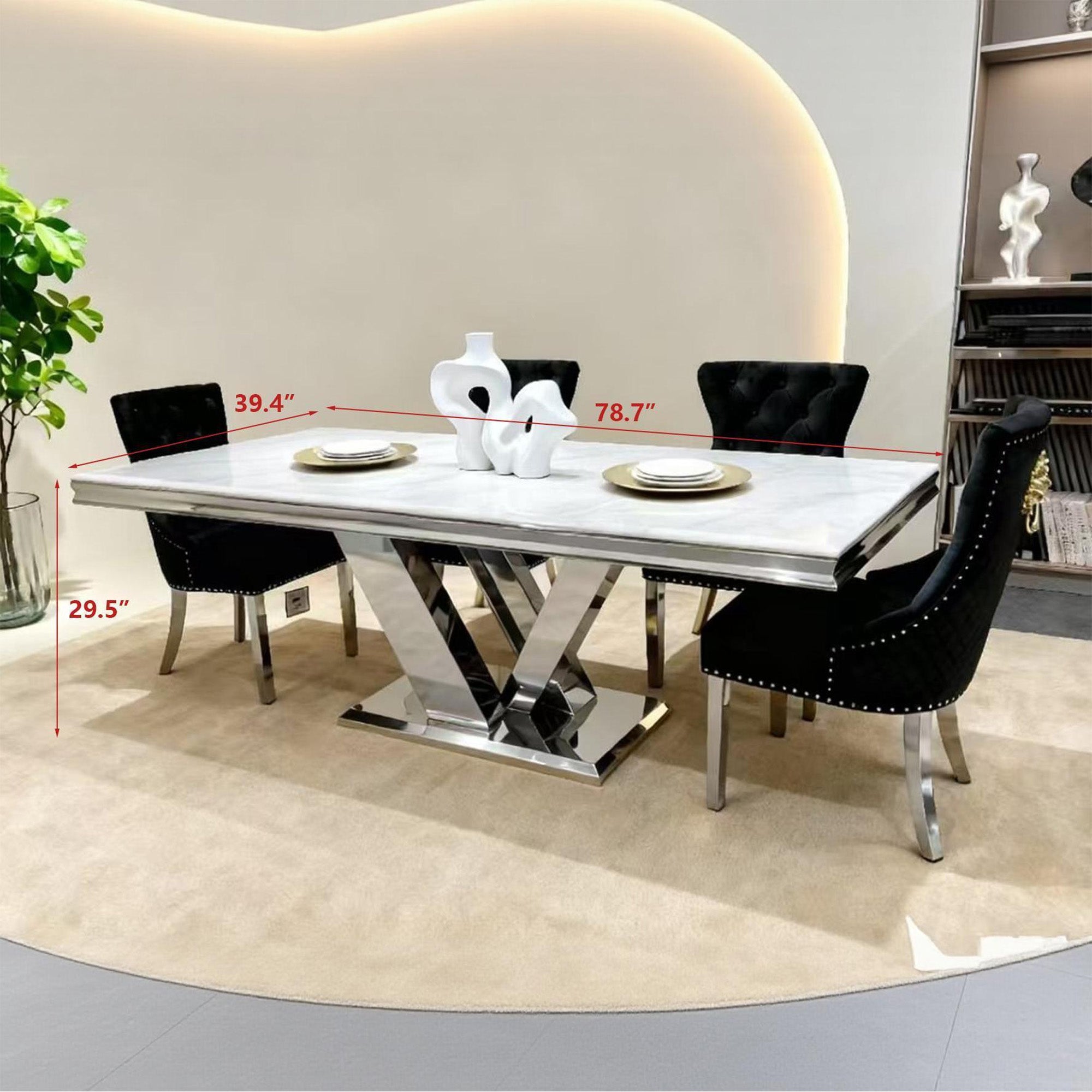 Modern dining table set PX03-BLK