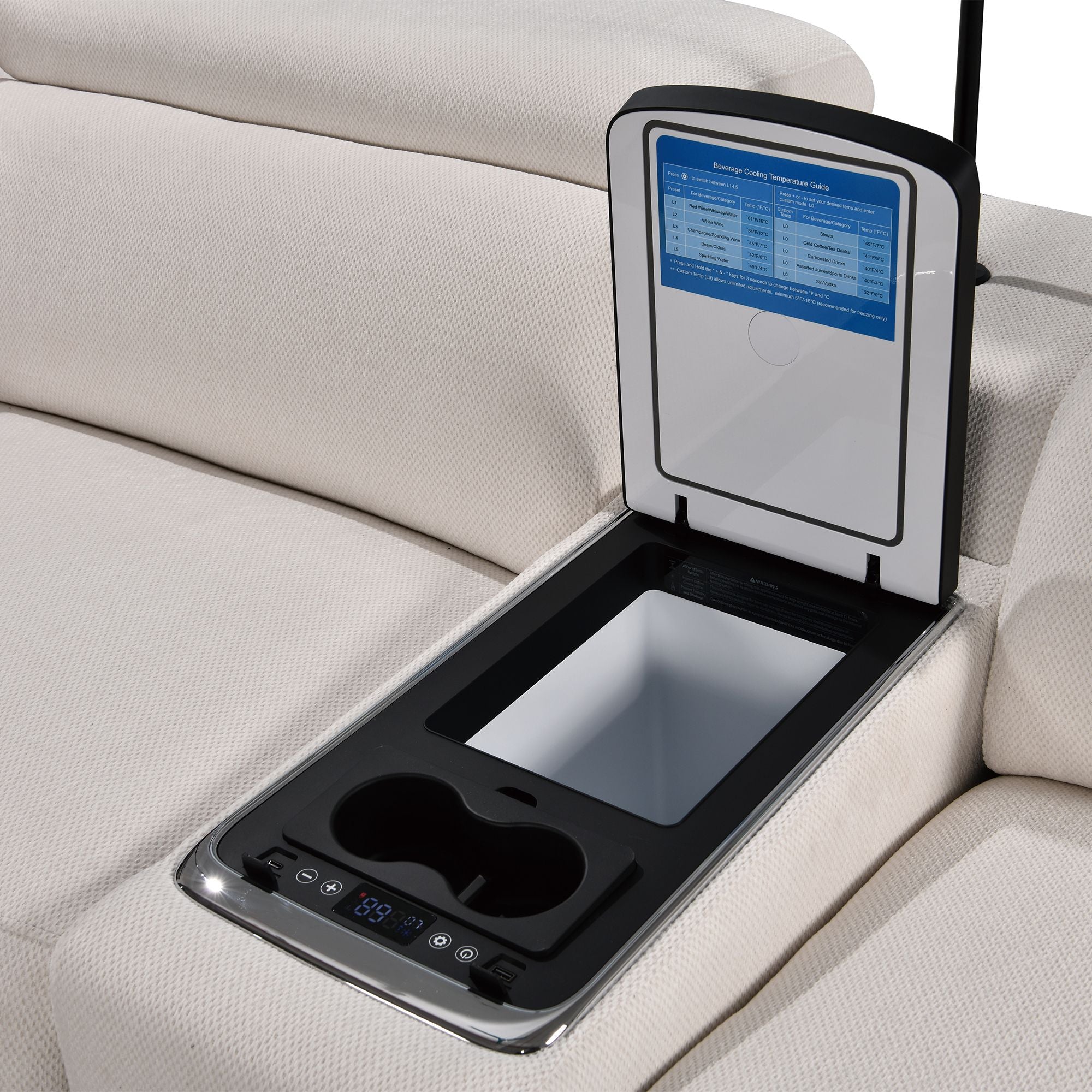 Power Recliner Fabric Sectional  MC3028 White