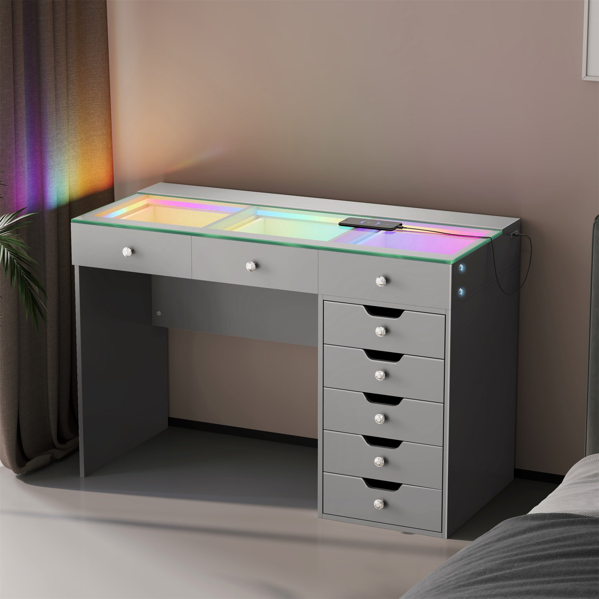 VANITII Diana Vanity Desk Pro- 8 Storage Drawers