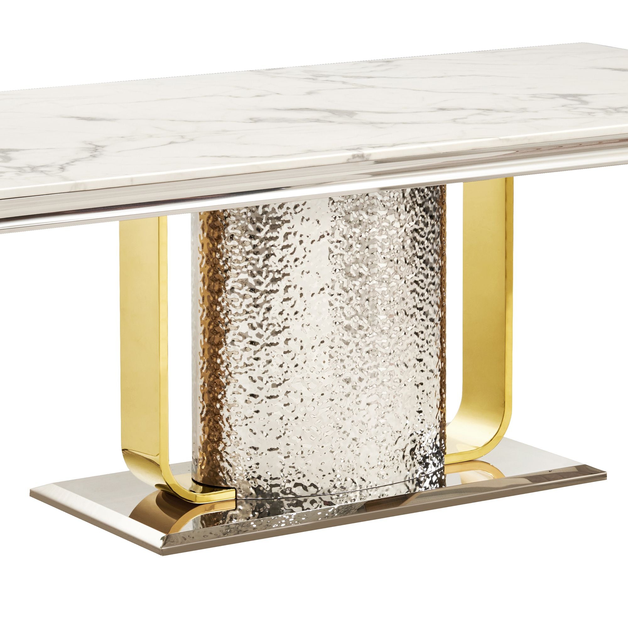Durable 201 stainless steel frame with gold/silver finish, rust-resistant and long-lasting.