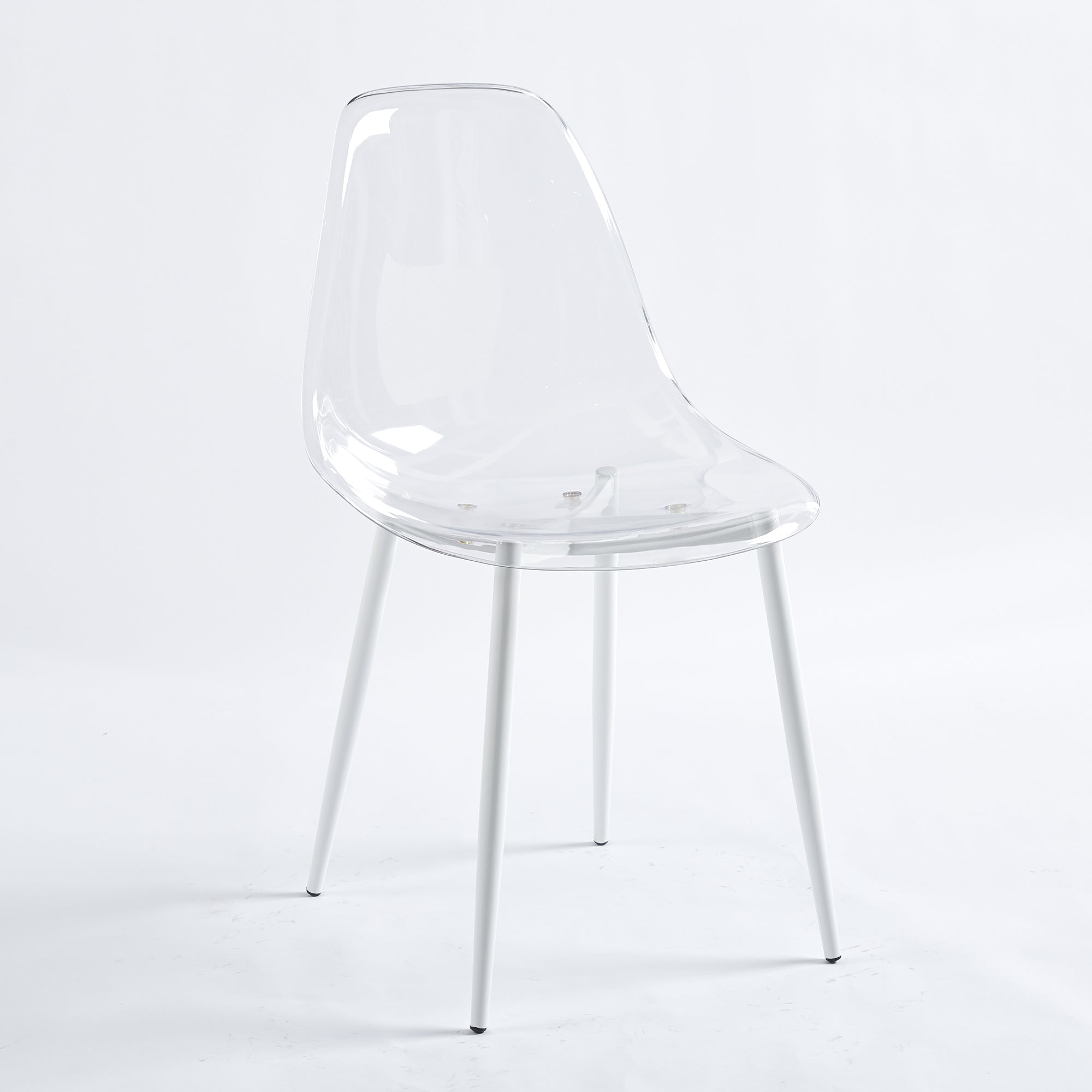 Clear Acrylic Accent Side Chairs w/ Metal Legs for Dining/Kitchen/Living Room