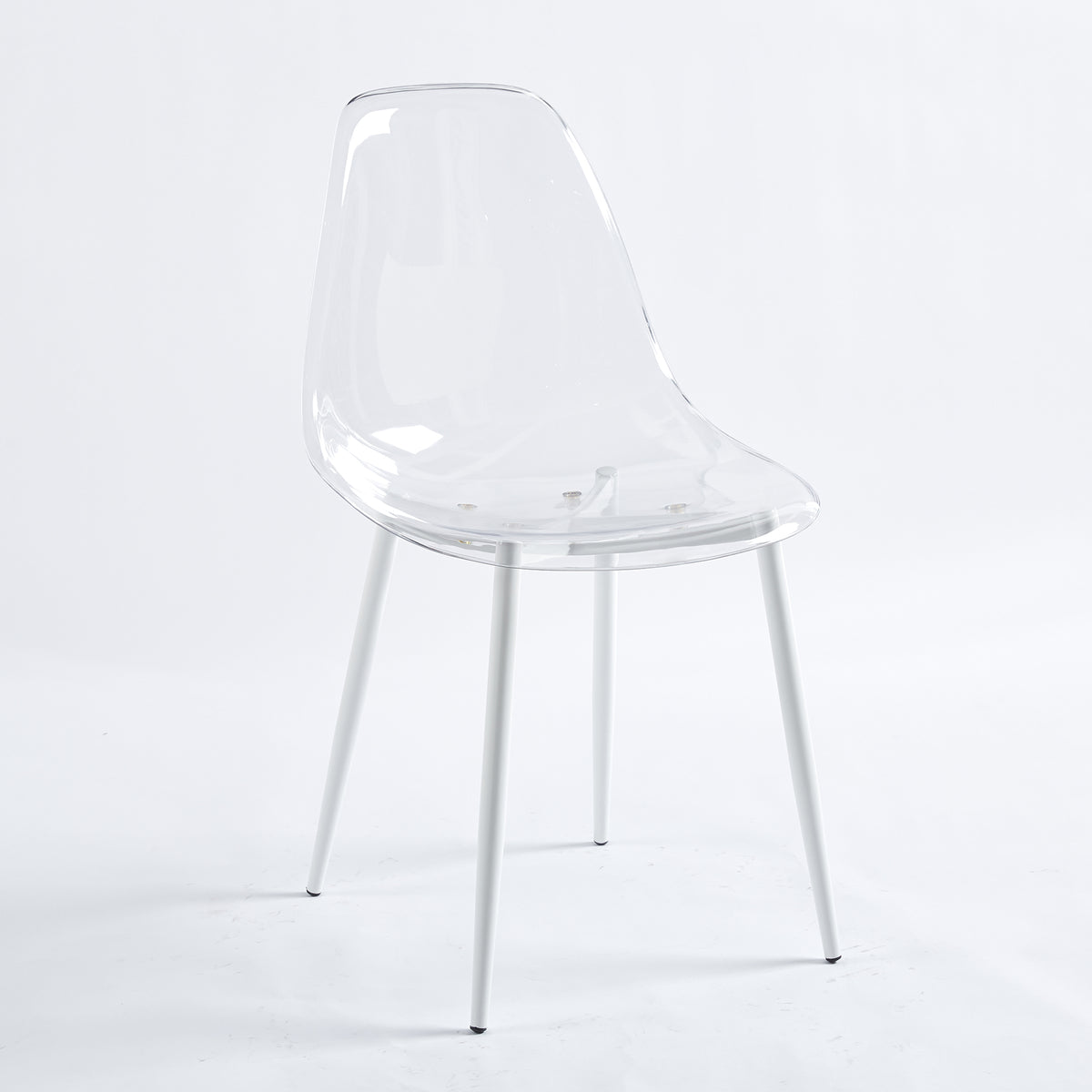 Clear Acrylic Accent Side Chairs w/ Metal Legs for Dining/Kitchen/Living Room 4pCS/CTN
