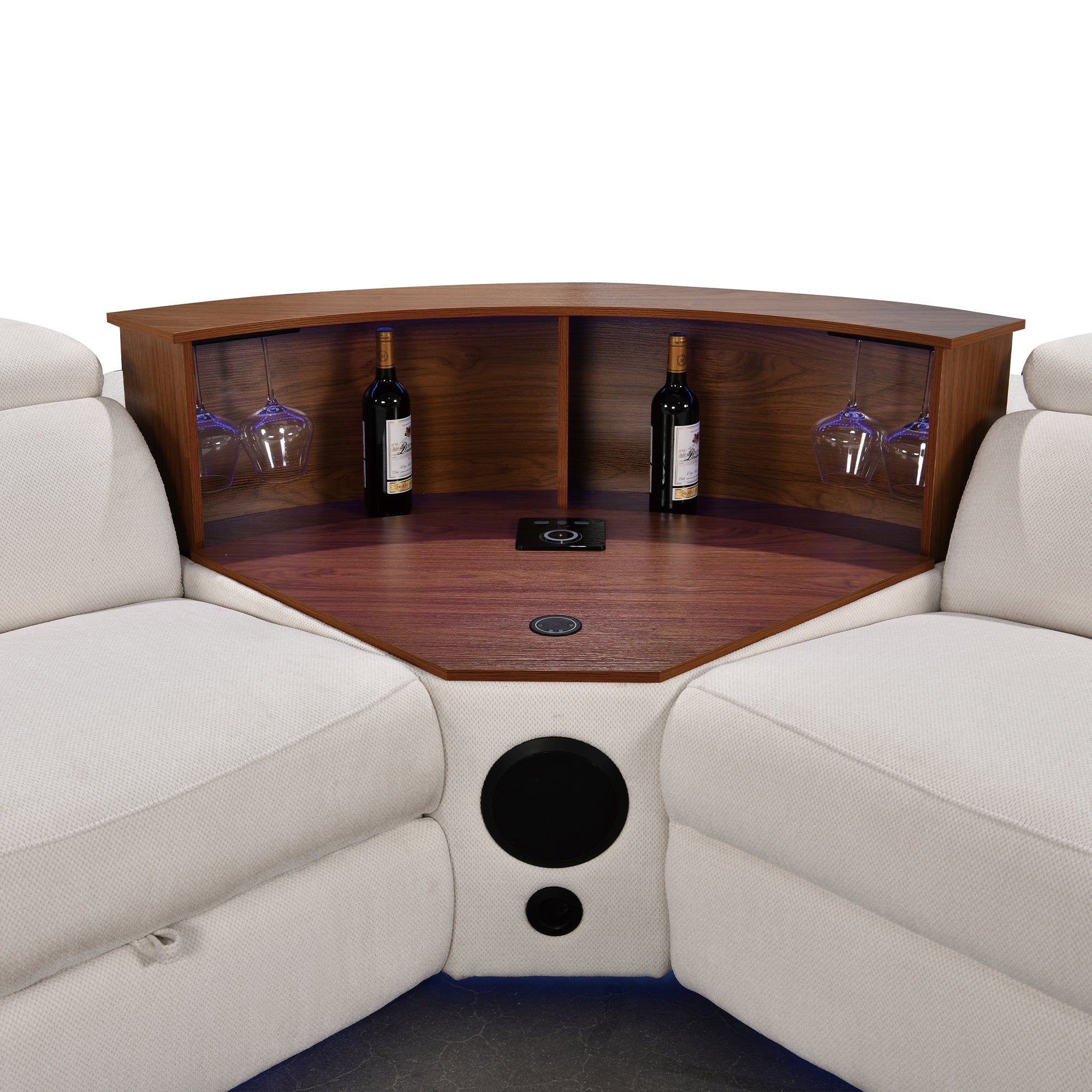 Power Recliner Fabric Sectional  MC3028 White