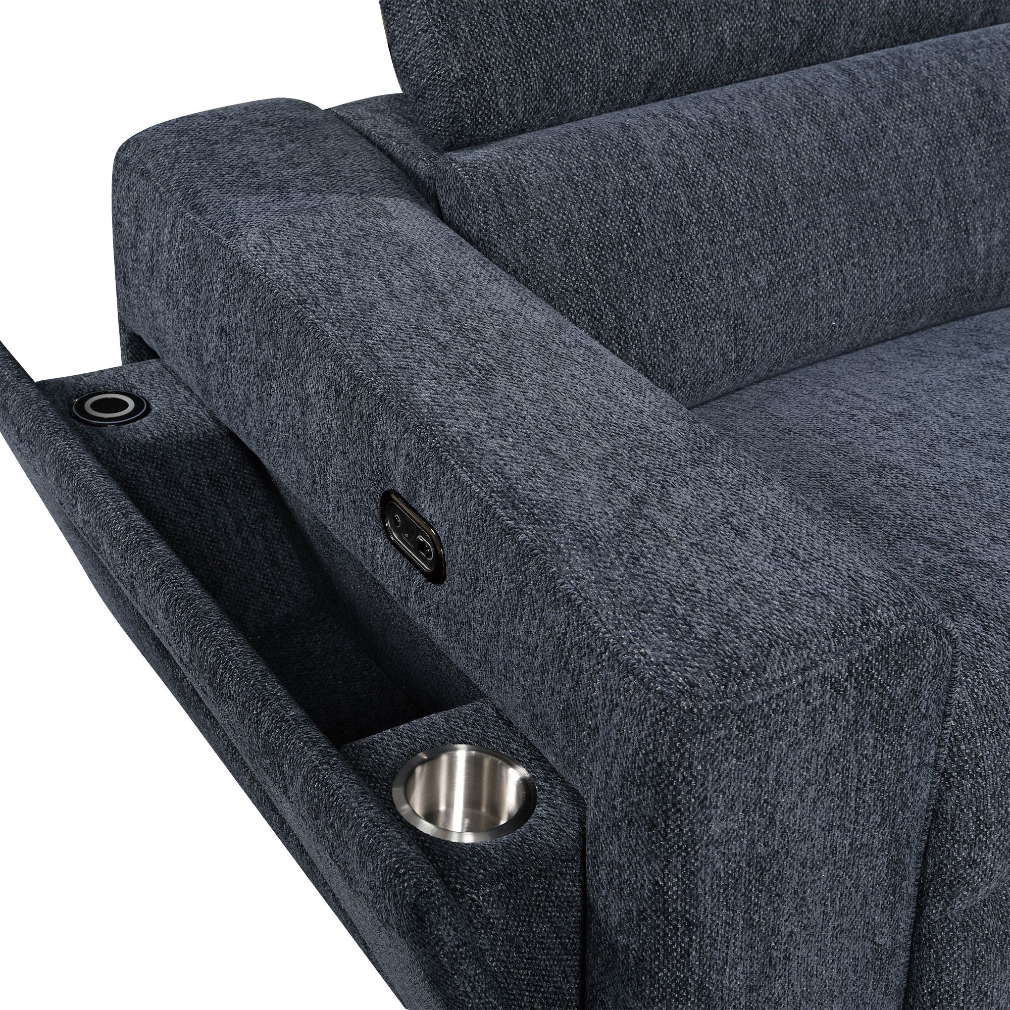 Power Recliner Fabric Sectional MC3028 Blue