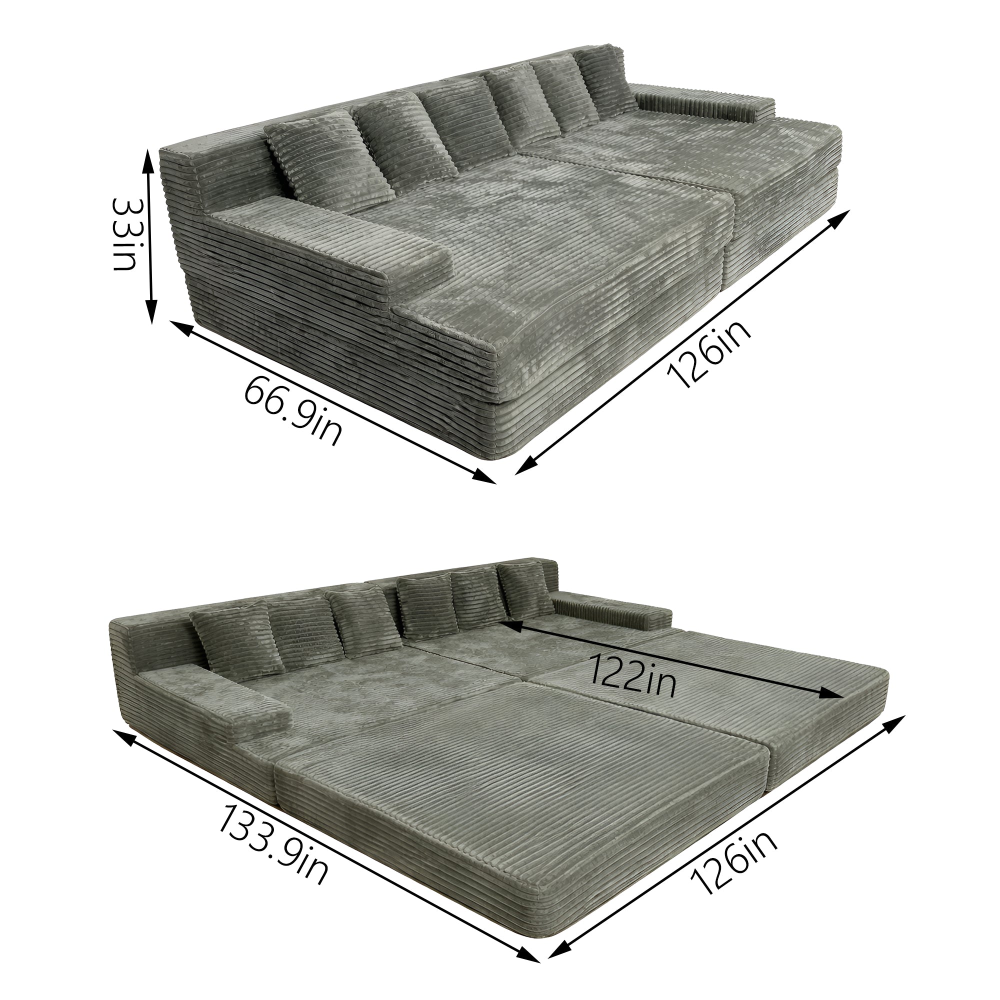 CLOUDLAY Sectional Sofa-B