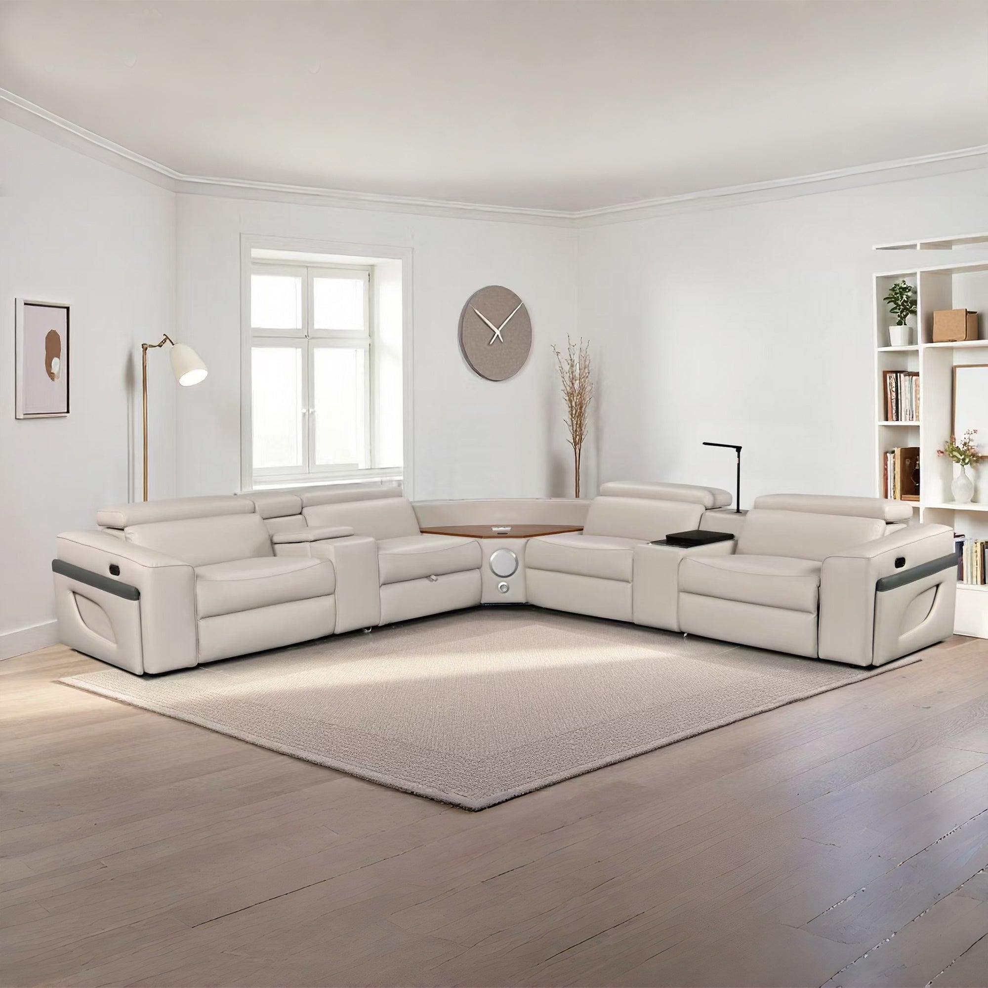 Power Recliner Air Leather Sectional MC3028A Beige