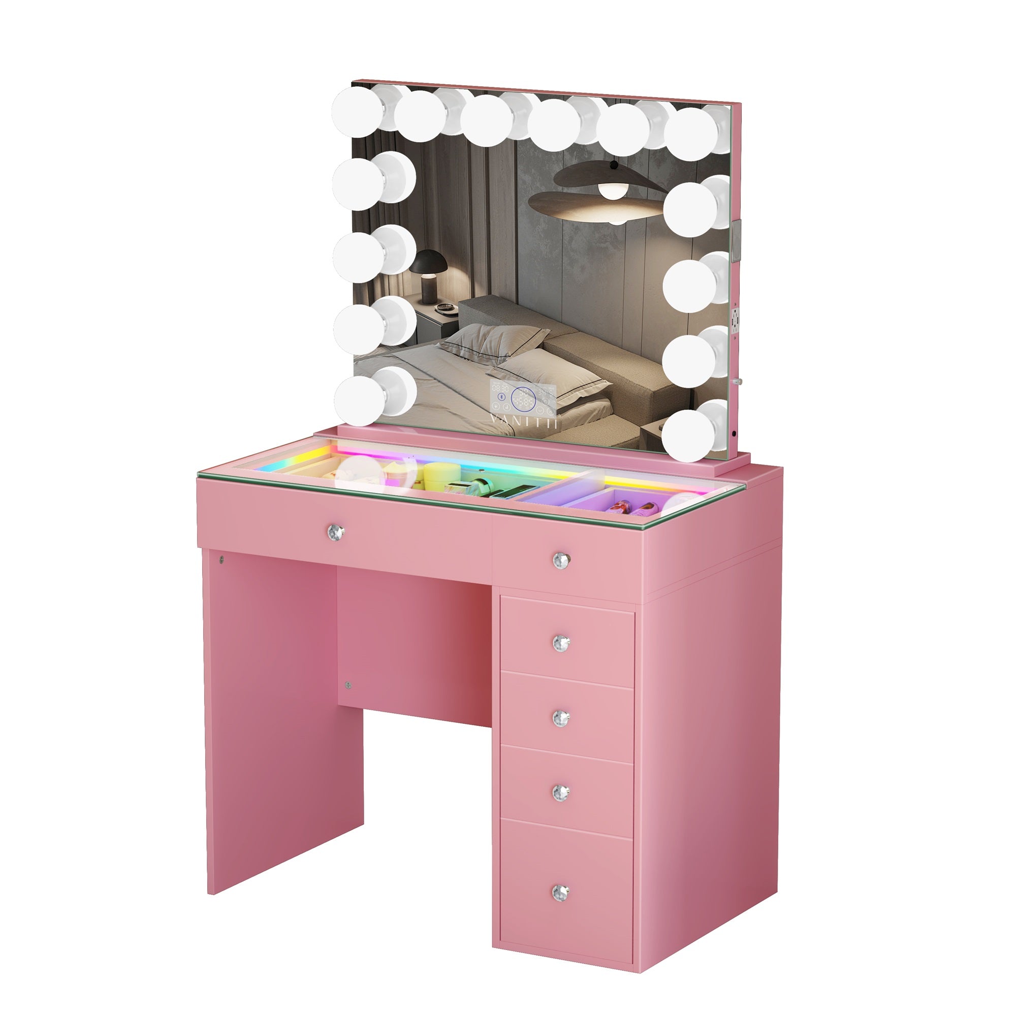 VANITII Mini Diana Vanity Set -6 Storage Drawers with Mirror