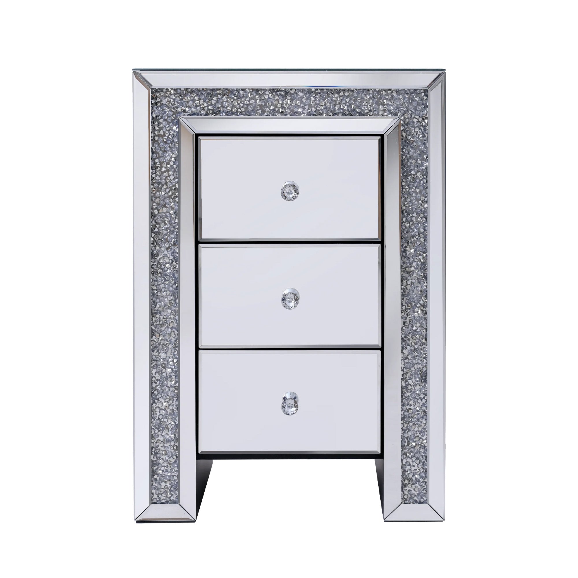 VANITII Crushed Diamonds LED Bedside Table