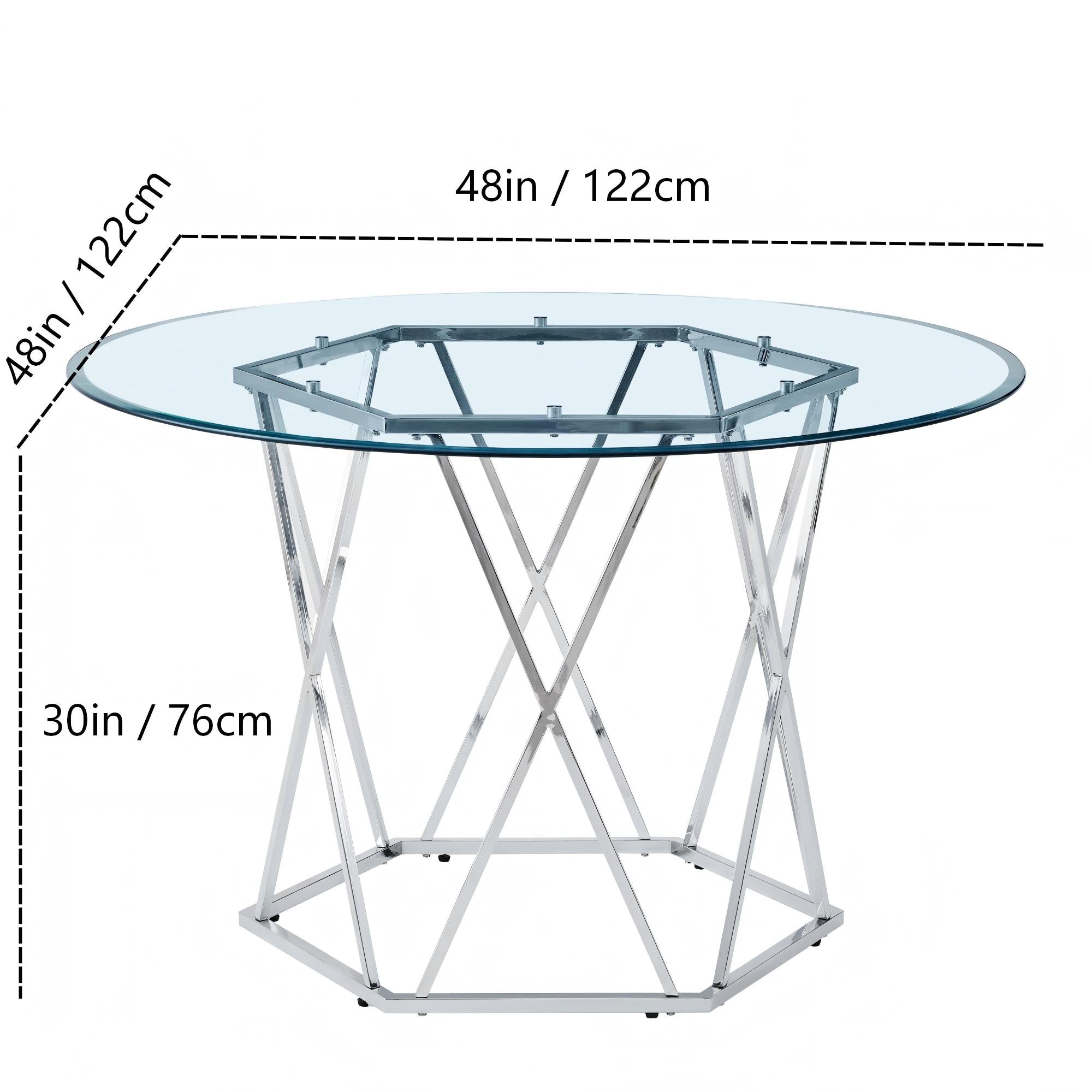 Glass Top 5-Piece Dining Set with Black Chairs-2PCS/CTN