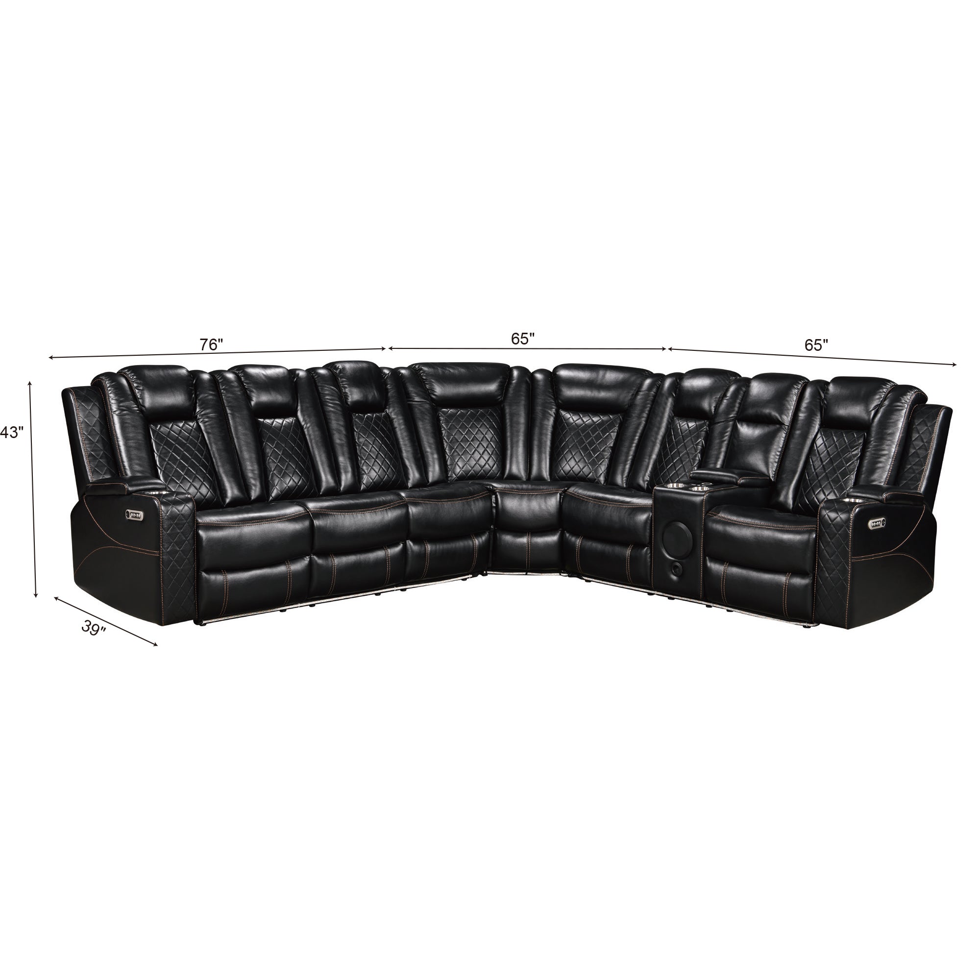 Power Recliner Sectional MC2855B Black