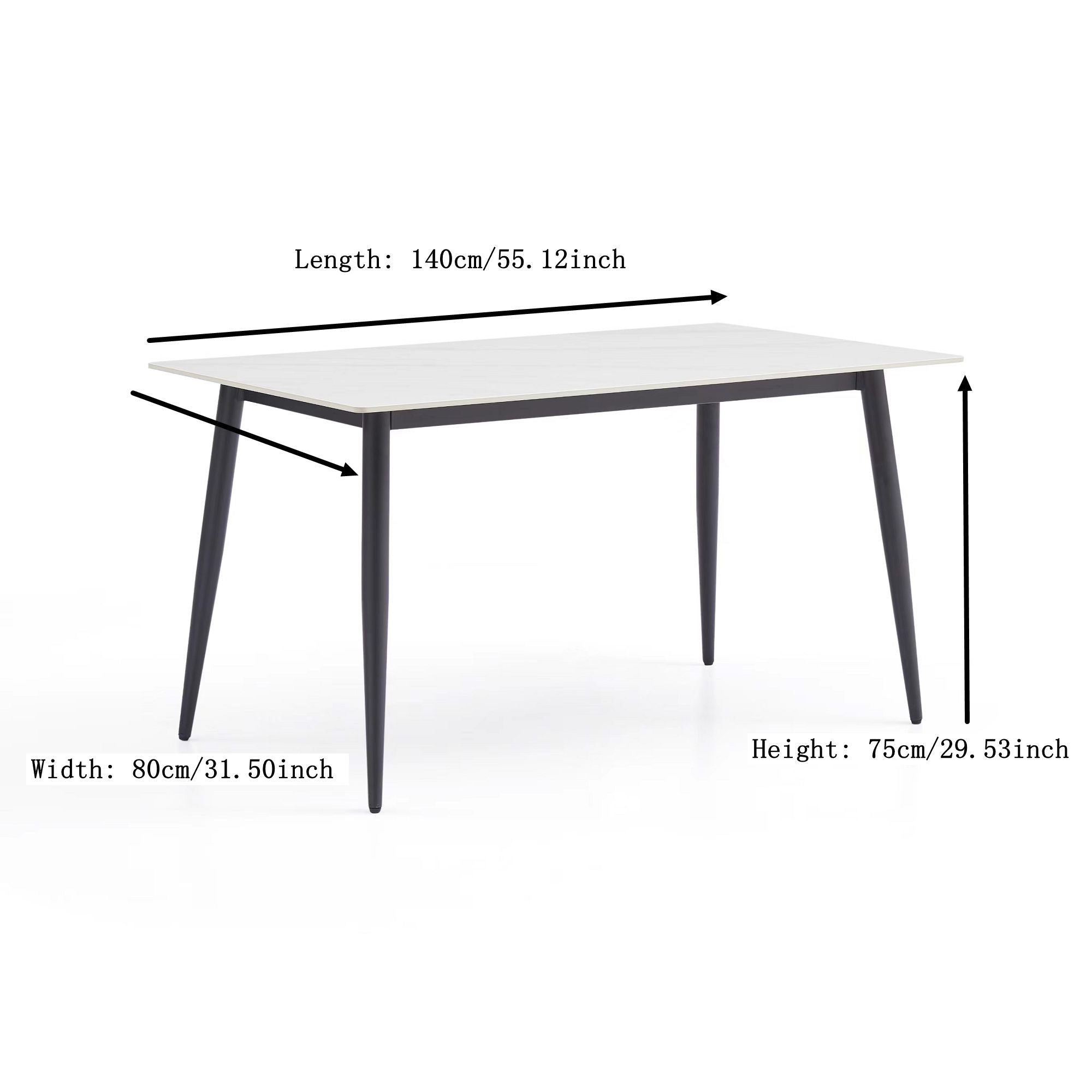 Black Stainless Steel Base Dining table