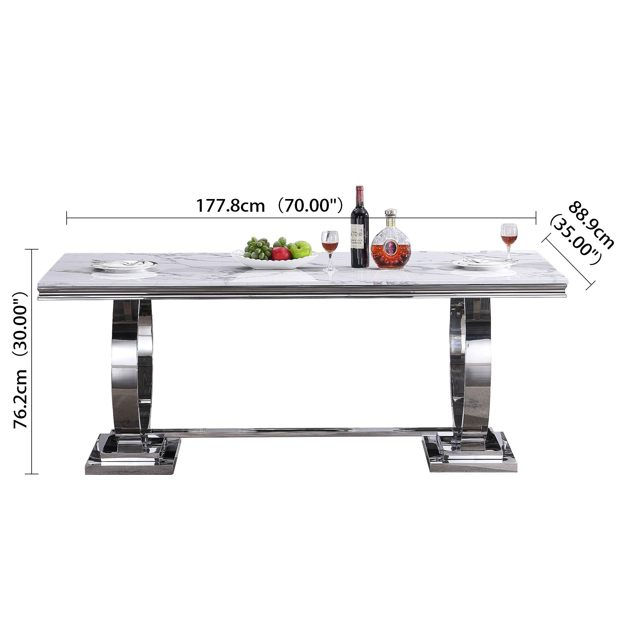 Stainless Steel Frame Dining Table