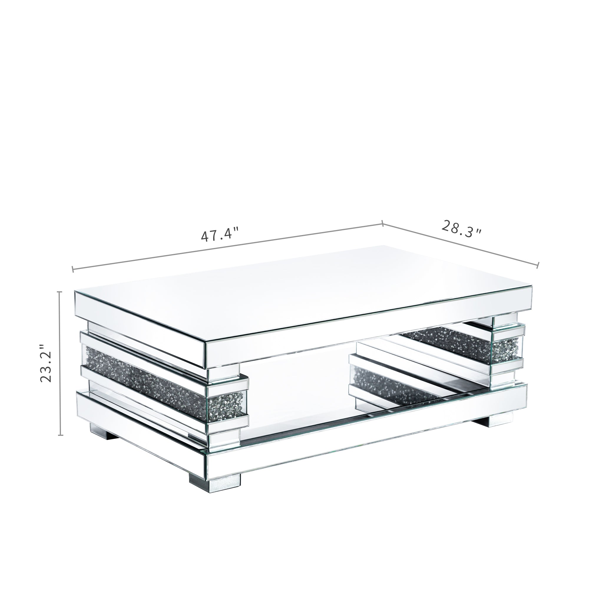 VANITII Mirrored Coffee Table