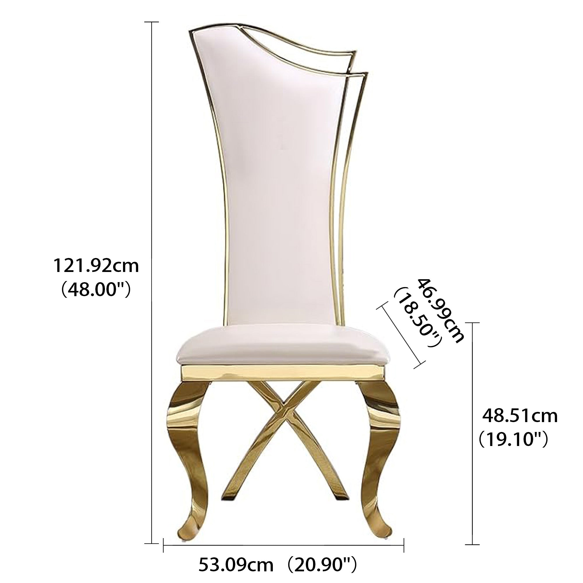 Pearl White & Gold Stainless Steel chairs