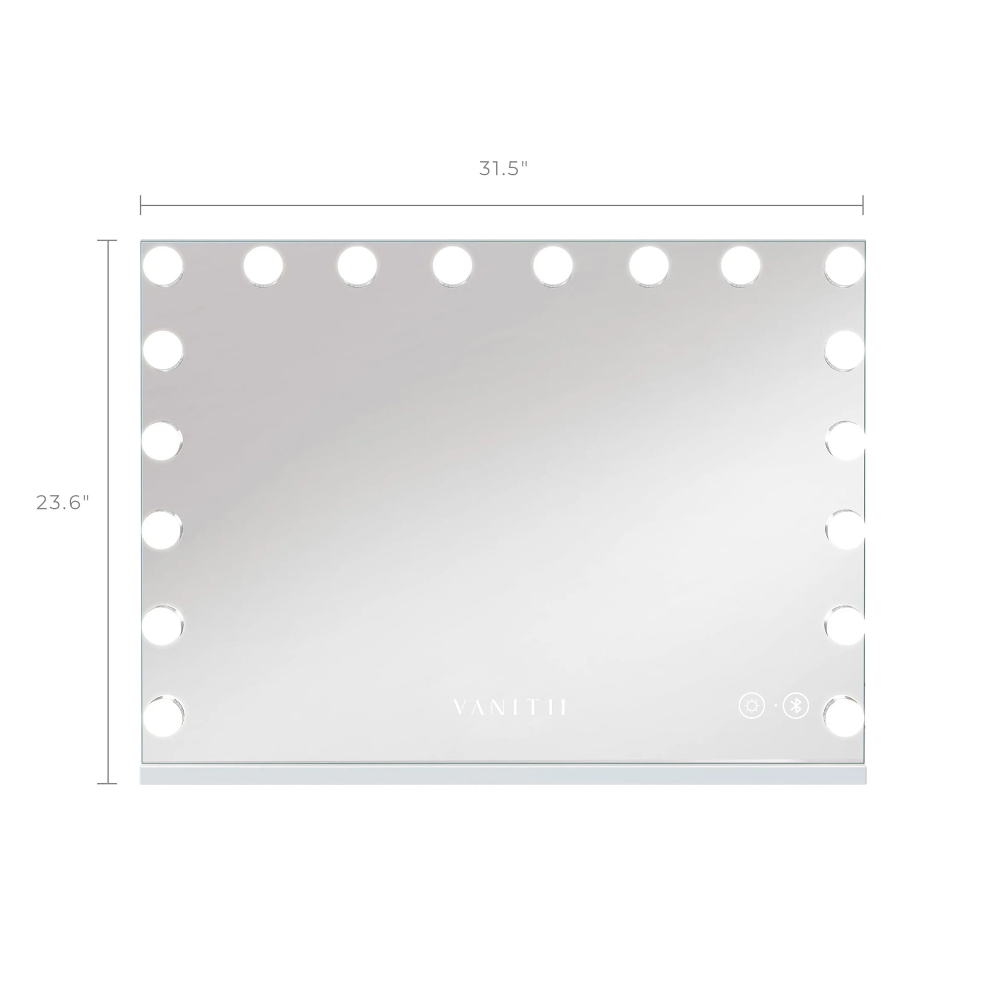 VANITII Mary Hollywood Vanity Mirror Pro with Bluetooth XXXL - 18 Dimmable LED Bulbs