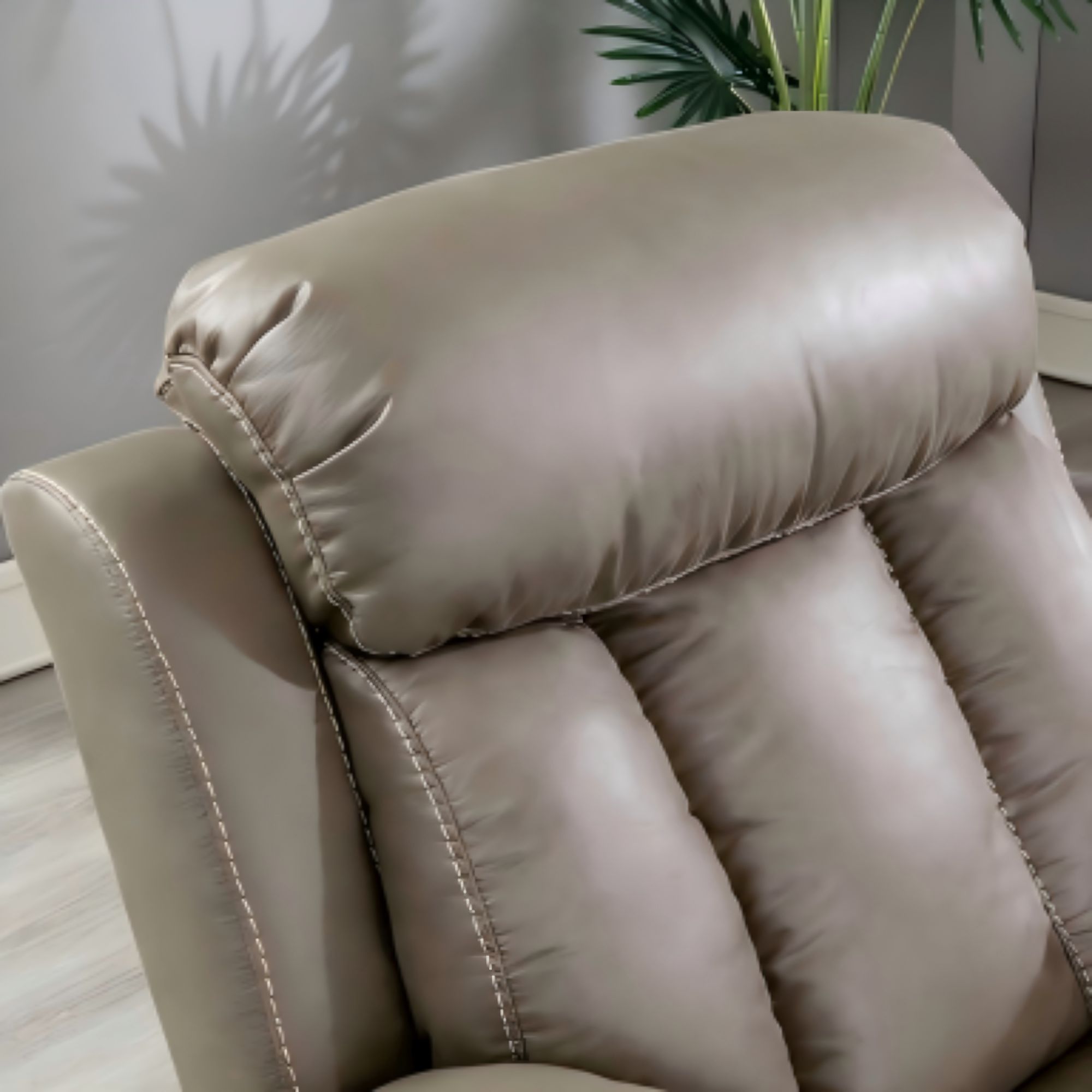 Kael Power Recliner & 2-Seater Sofa Set, Breathable Leather with Side Armrest Storage, Rustic Home Theater Seating
