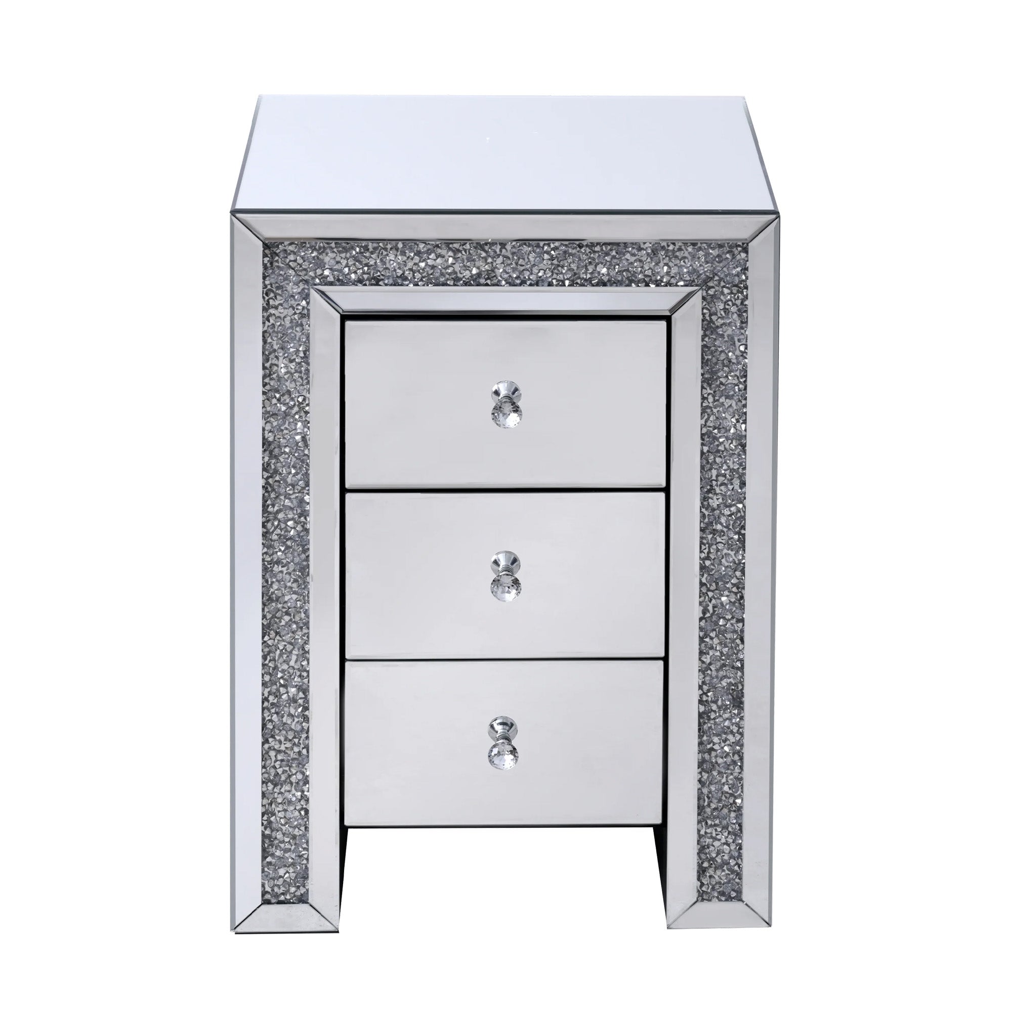 VANITII Crushed Diamonds LED Bedside Table