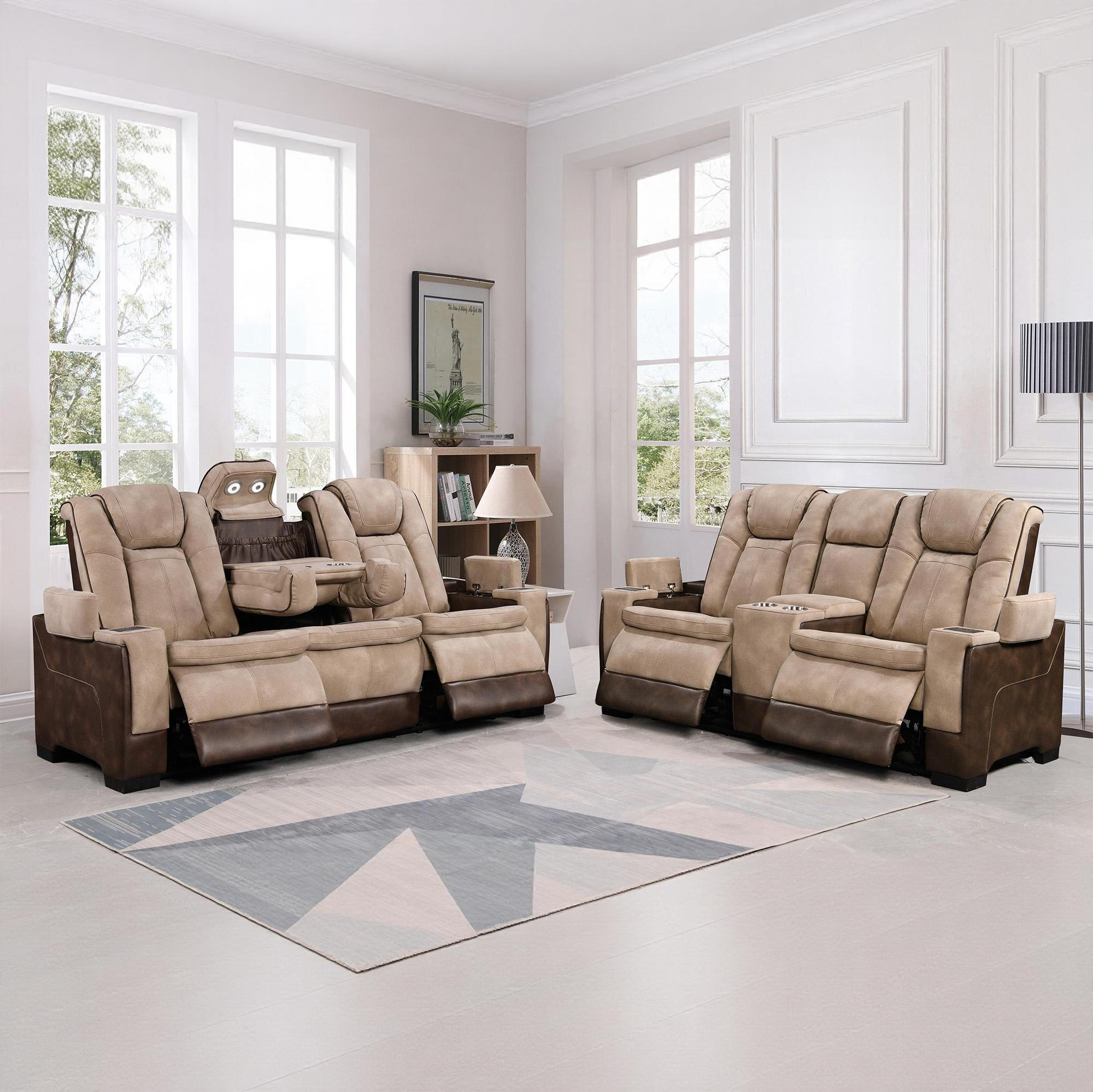 Power Recliner Sofa & Loveseat MR2866 Brown