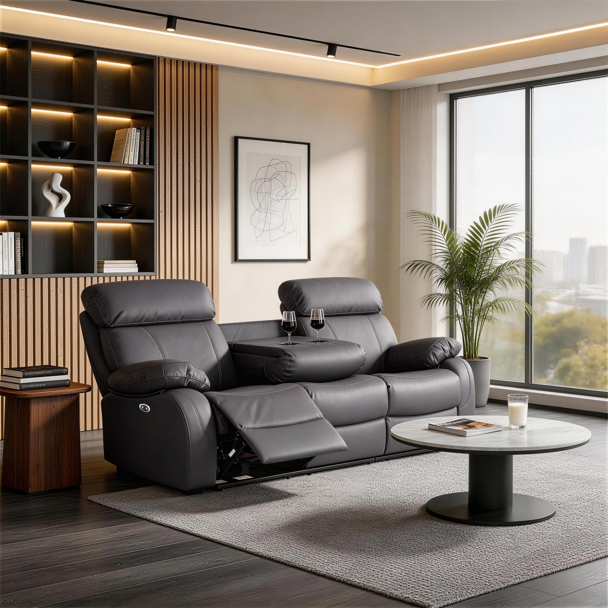 Harry Gray Power Recliner Sofa