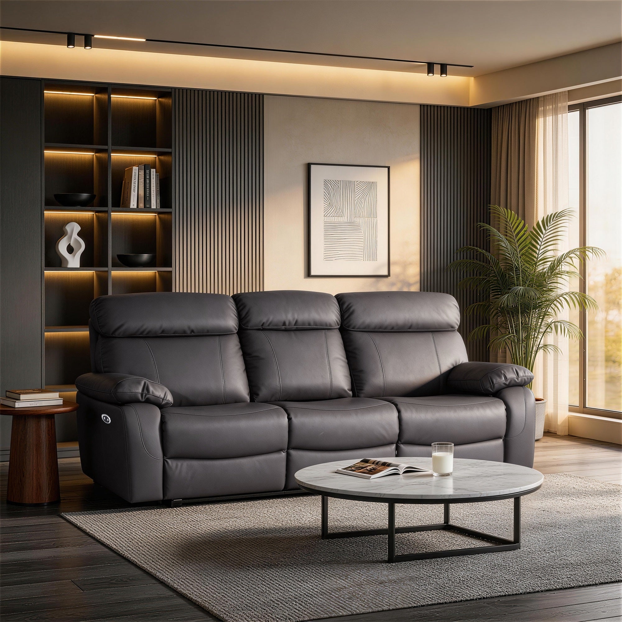 Harry Gray Power Recliner Sofa