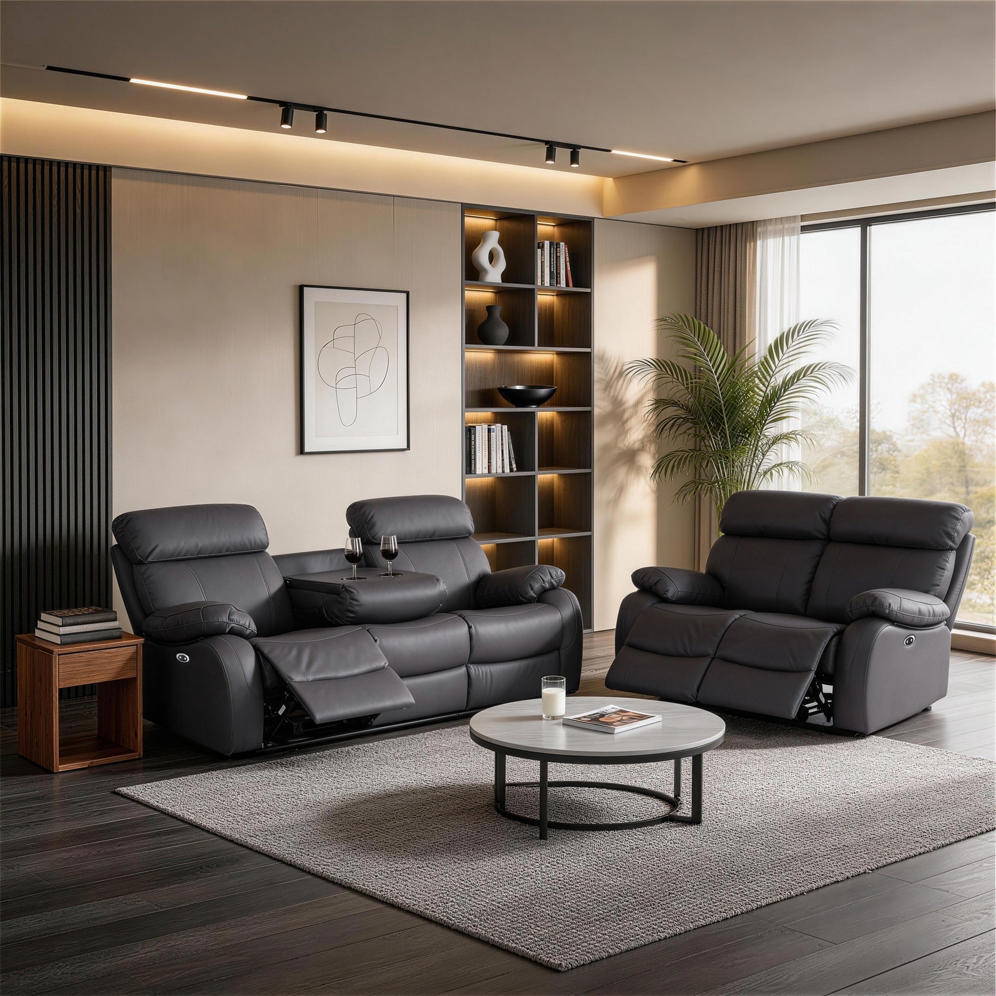 Harry Gray Power Recliner Sofa & Loveseat
