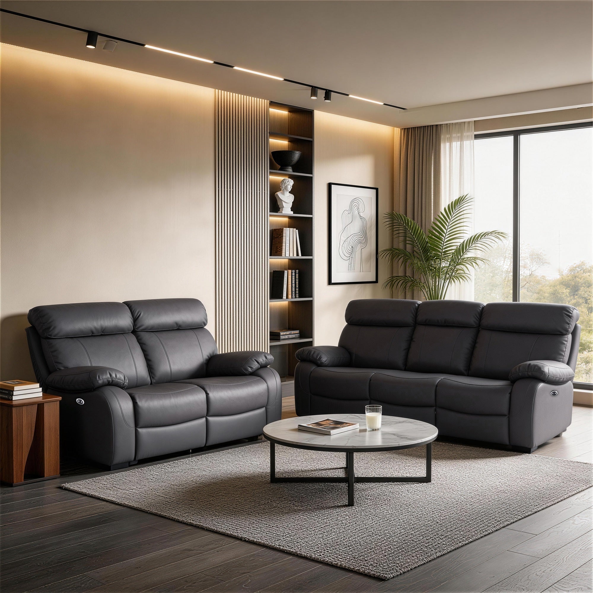 Harry Gray Power Recliner Sofa & Loveseat