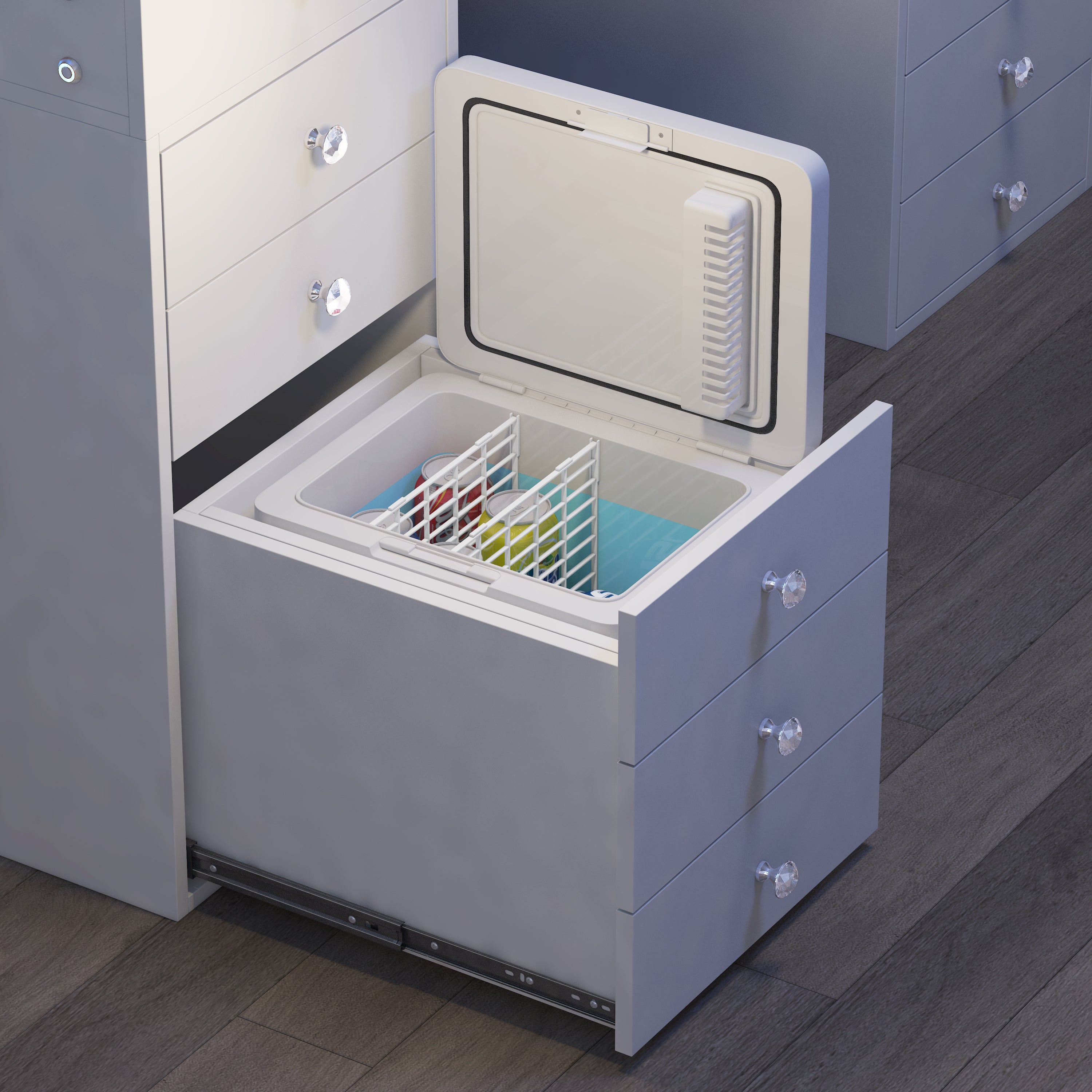 New Release ! VANITII Vanity Desk with Fridge