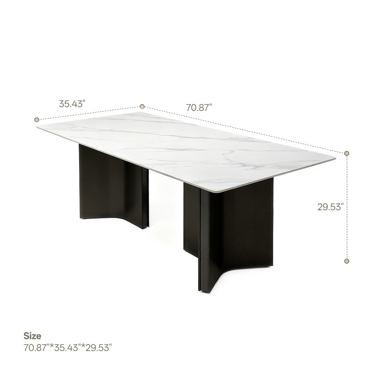 Rock plate dining table（Bright Light Snow Mountain Stone）